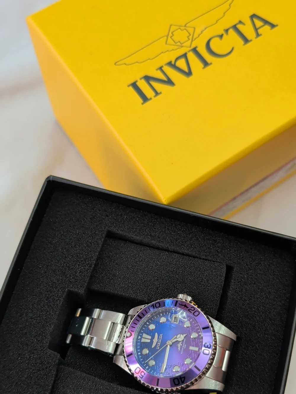 NWT Women's Invicta Pro Diver 34mm Women’s Stainless Steel Watch – Purple Dial